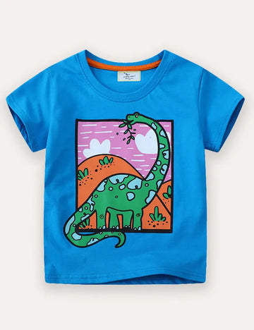 Dinosaur Print Short-sleeved T-shirt